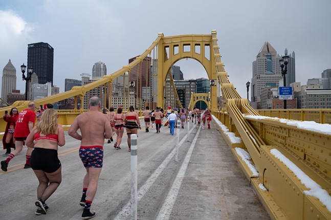 Beer and no clothing at the 2024 Pittsburgh Cupid Undie Run